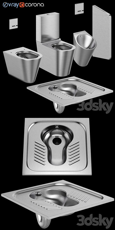 Toilet bowls and urinal for public toilets DELABIE